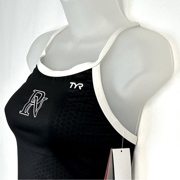 TYR Womens Diamond Fit Swimsuit Size 34 UPF 50 Pickerington High PHSN Black NWT - Picture 3 of 13